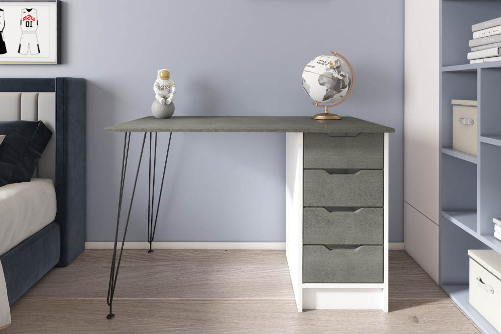 письменный стол МегаKraft 5 белый - камень серый.jpg