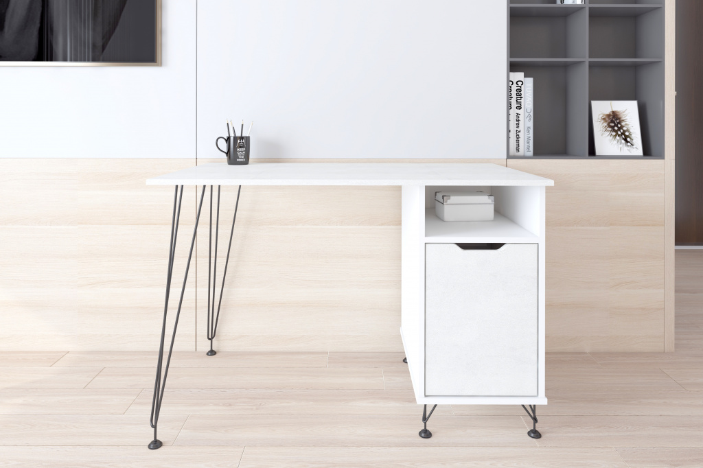 письменный стол МегаKraft 7 белый - камень белый.jpg