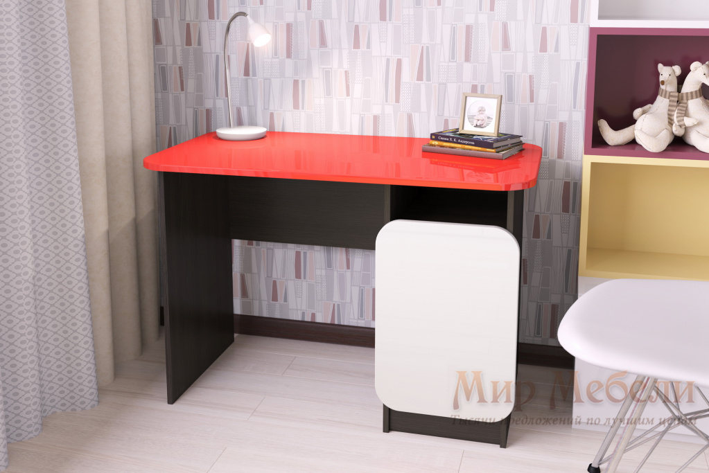 письменный стол Мебелеф 6 красно белый.jpg