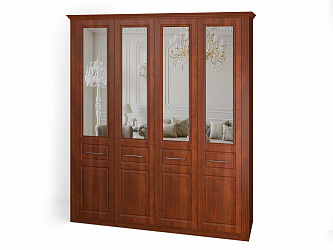 Шкаф 4-х дверный "Венеция-1" глухие фасады + зеркало