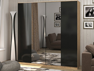 Шкаф 4-х дверный "Блэйн Ч-1 + зеркало"