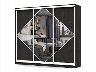 Шкаф купе 3-х дверный "Геометрия-11" с зеркалами