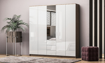 Шкаф распашной 5-ти дверный "Глянец 3Д-9"