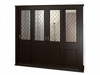 Шкаф купе 4-х дверный "Греция", глухие фасады + зеркало гравировка