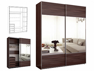 Шкаф купе 2-х дверный "Реал-6" с зеркалами