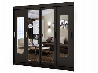 Шкаф купе 4-х дверный "Миллениум-01" с зеркалами