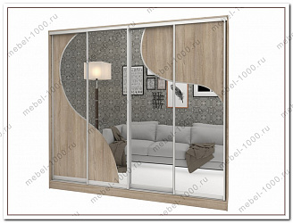 Шкаф-купе 4-х дверный "Аурум-18"