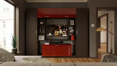 Стенка для гостиной "Глянец 3Д-13"