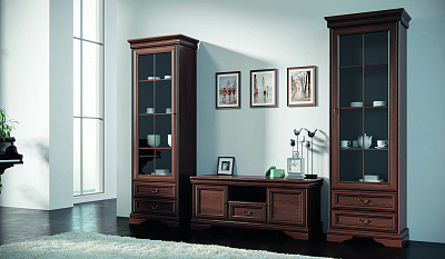 Модульная стенка для гостиной "МК-60 орех" (композиция 1) 