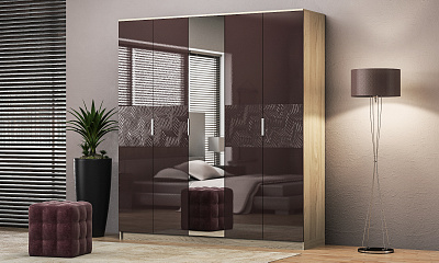 Шкаф распашной 5-ти дверный "Глянец 3Д-12"