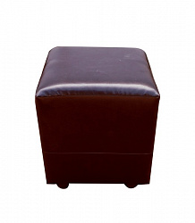 Пуф кожанный коричневый