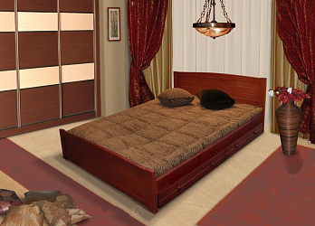 Деревянная кровать "Мери с ящиками"