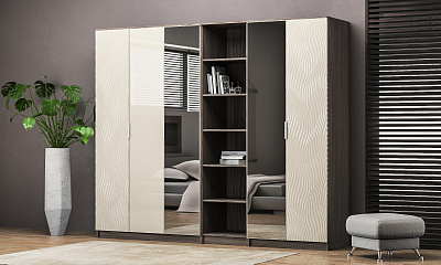 Шкаф распашной 6-ти дверный "Глянец 3Д-14"