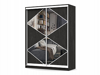 Шкаф купе 2-х дверный "Геометрия-4" с зеркалами